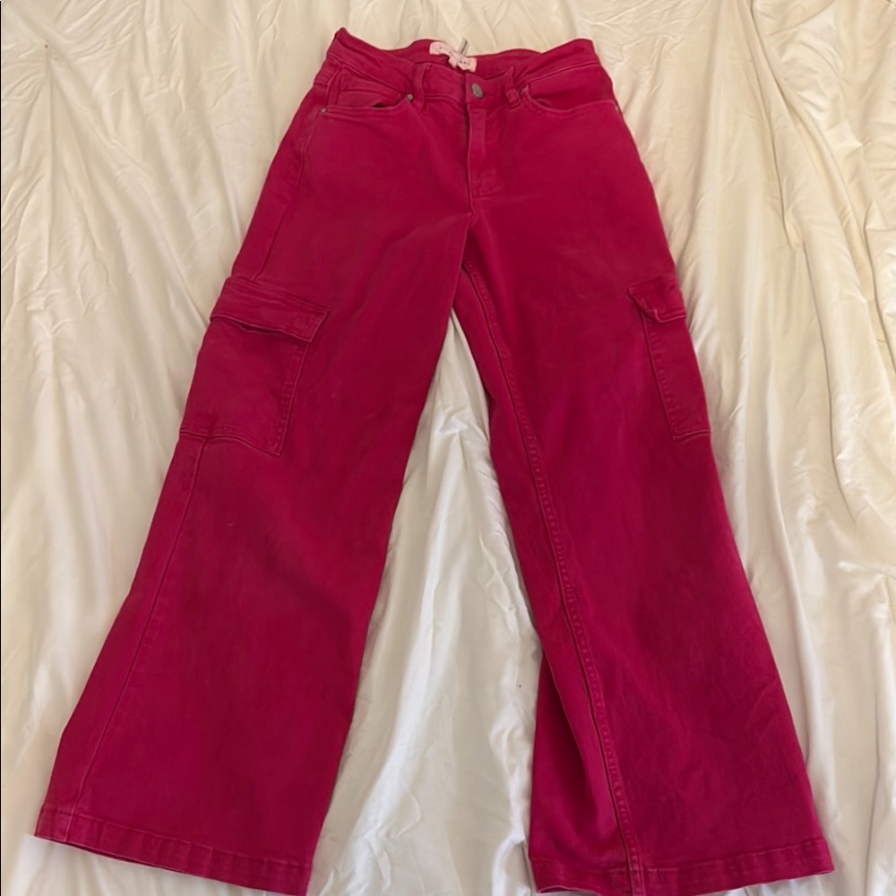 High Rise Wide Leg Cargo Stretch Pants from Risen Jeans